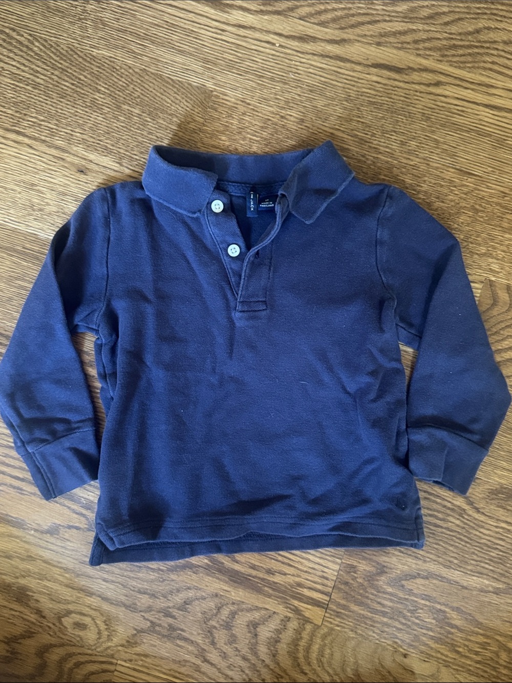 Janie and Jack Navy Long Sleeve Polo Shirt - size 2T